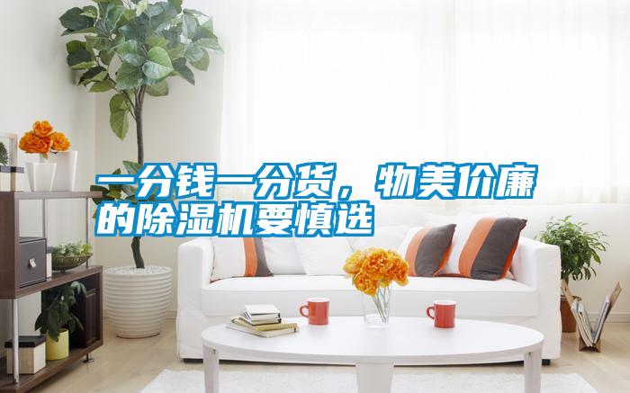 一分錢一分貨，物美價廉的除濕機要慎選