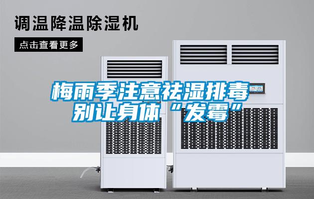 梅雨季注意祛濕排毒 別讓身體“發霉”