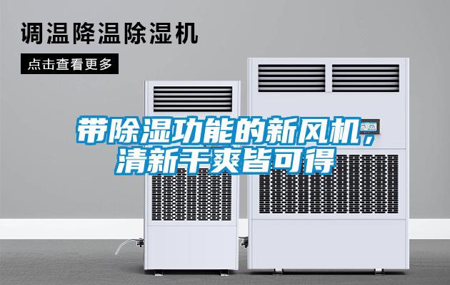 帶除濕功能的新風機，清新干爽皆可得