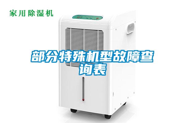 部分特殊機型故障查詢表