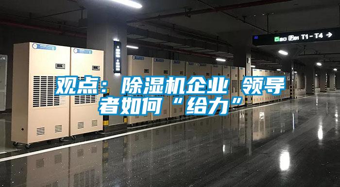 觀點：除濕機企業 領導者如何“給力”