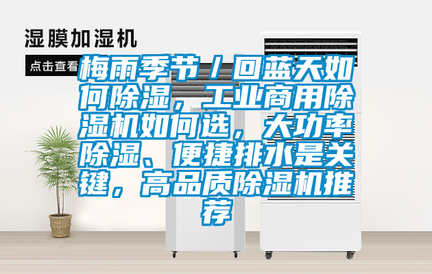梅雨季節(jié)／回藍(lán)天如何除濕，工業(yè)商用除濕機(jī)如何選，大功率除濕、便捷排水是關(guān)鍵，高品質(zhì)除濕機(jī)推薦